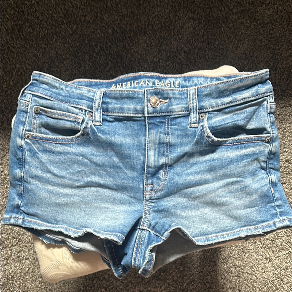 Worn once - American Eagle Outfitters Blue Jean Shorts Distressed Cut-Off